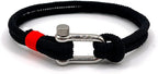 Black Stainless Steel Nautical Sailing Rope Shackle Bracelet - Karoo Earth