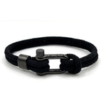 Black Stainless Steel Nautical Sailing Rope Shackle Bracelet - Karoo Earth