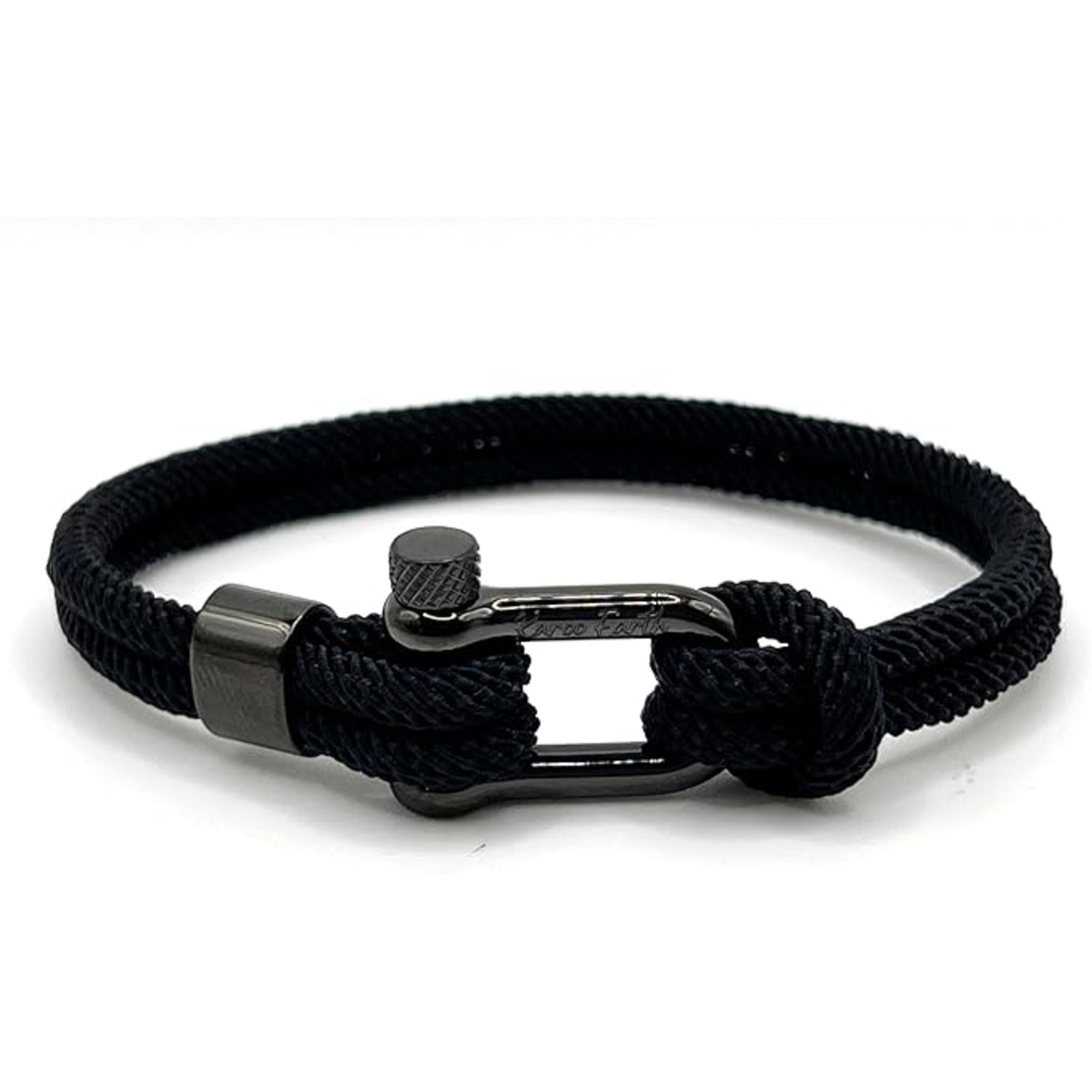 Black Stainless Steel Nautical Sailing Rope Shackle Bracelet - Karoo Earth