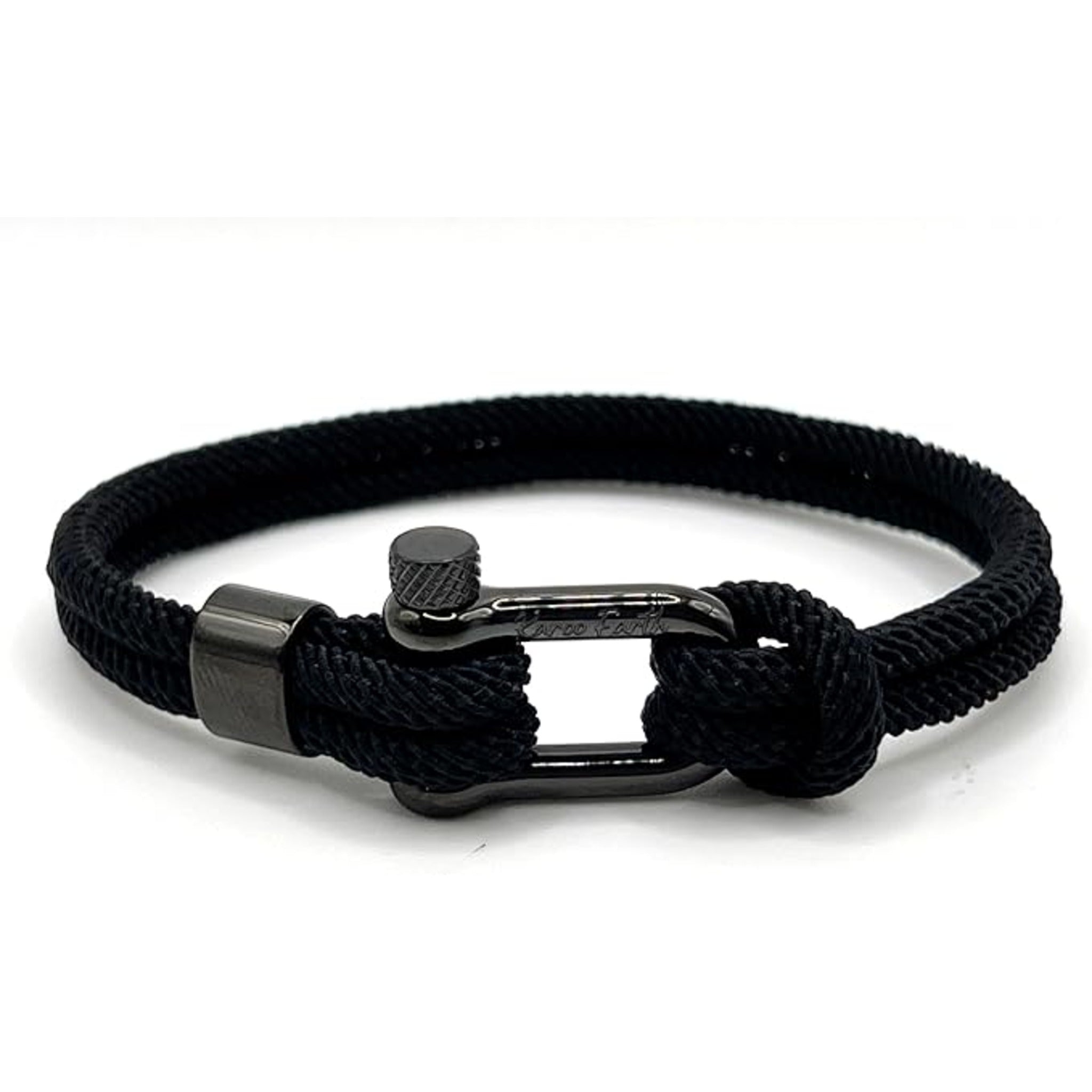 Black Stainless Steel Nautical Sailing Rope Shackle Bracelet - Karoo Earth