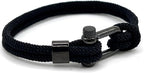 Black Stainless Steel Nautical Sailing Rope Shackle Bracelet - Karoo Earth