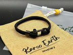 Black Stainless Steel Nautical Sailing Rope Shackle Bracelet - Karoo Earth