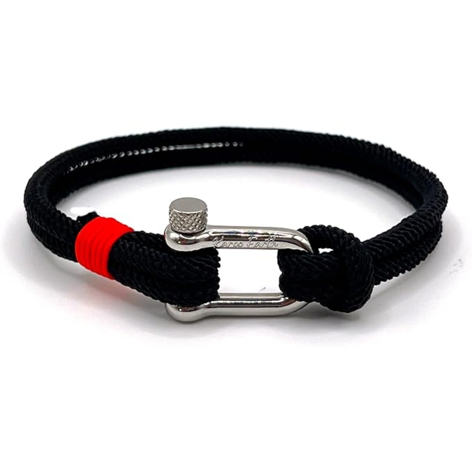 Black Stainless Steel Nautical Sailing Rope Shackle Bracelet - Karoo Earth