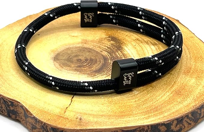 Black Stripe Karoo Earth Rope Adjustable Paracord Bracelet - Karoo Earth