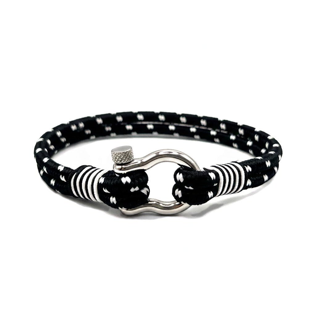 Black & White Horseshoe Shackle Bracelet - Karoo Earth