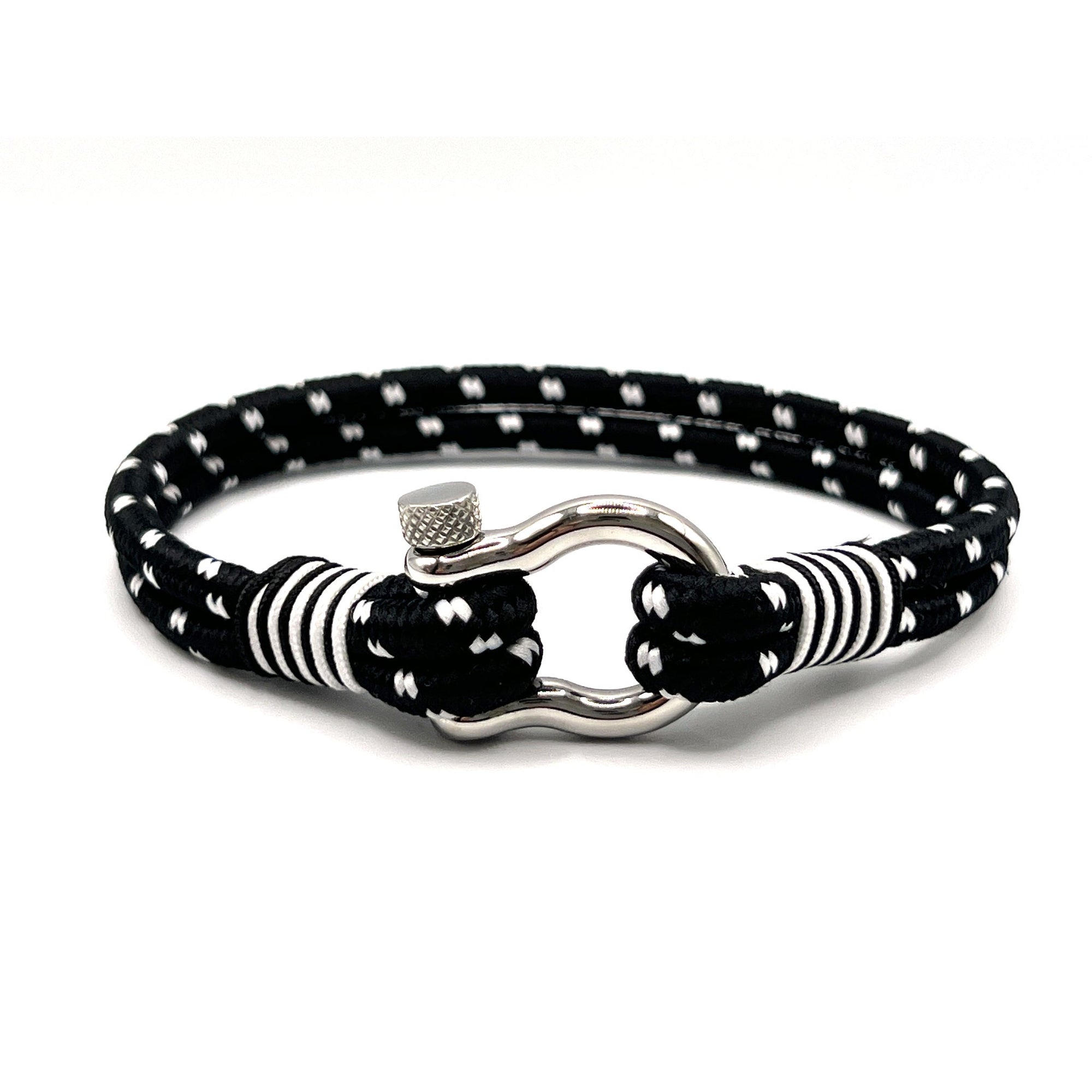 Black & White Horseshoe Stainless Steel Shackle Bracelet - Karoo Earth