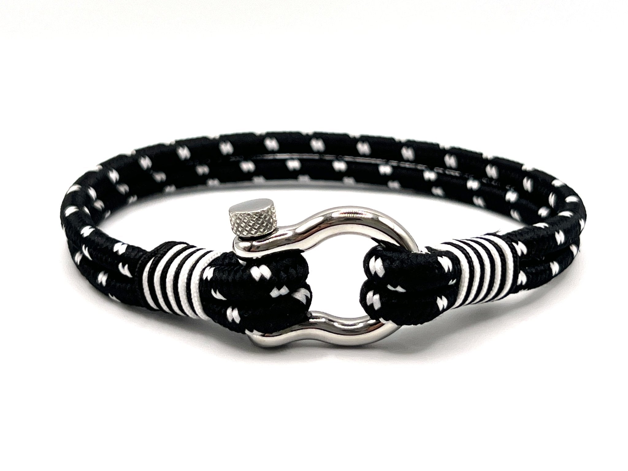 Black & White Horseshoe Stainless Steel Shackle Bracelet - Karoo Earth