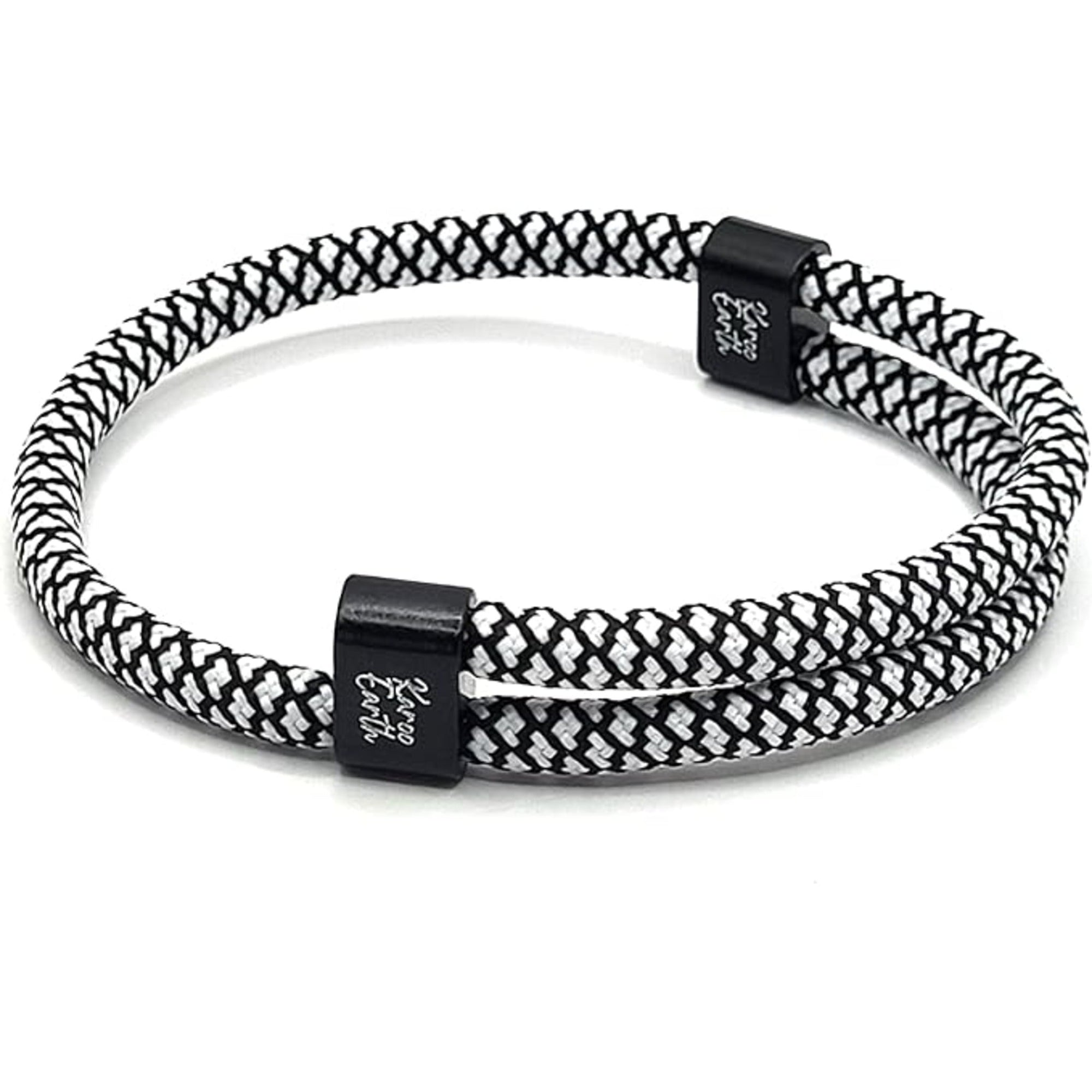 Black & White Karoo Earth Rope Adjustable Paracord Bracelet - Karoo Earth