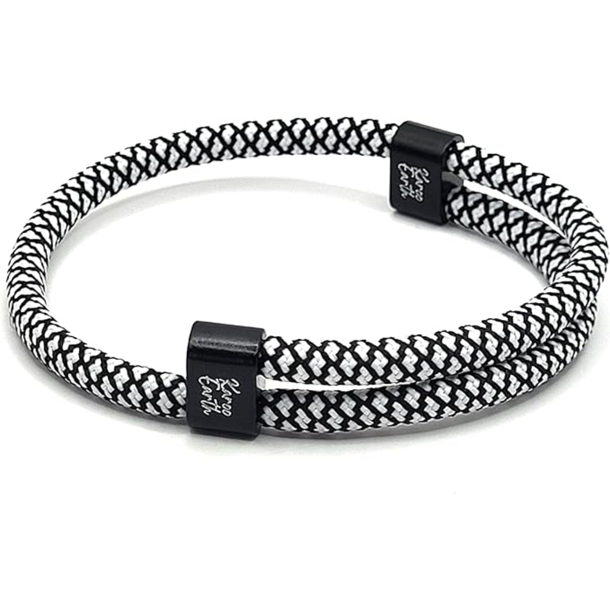 Black & White Karoo Earth Rope Adjustable Paracord Bracelet - Karoo Earth
