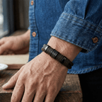 Brown Woven Leather Bracelet with Magnetic Clasp - Karoo Earth