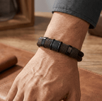 Brown Woven Leather Bracelet with Magnetic Clasp - Karoo Earth