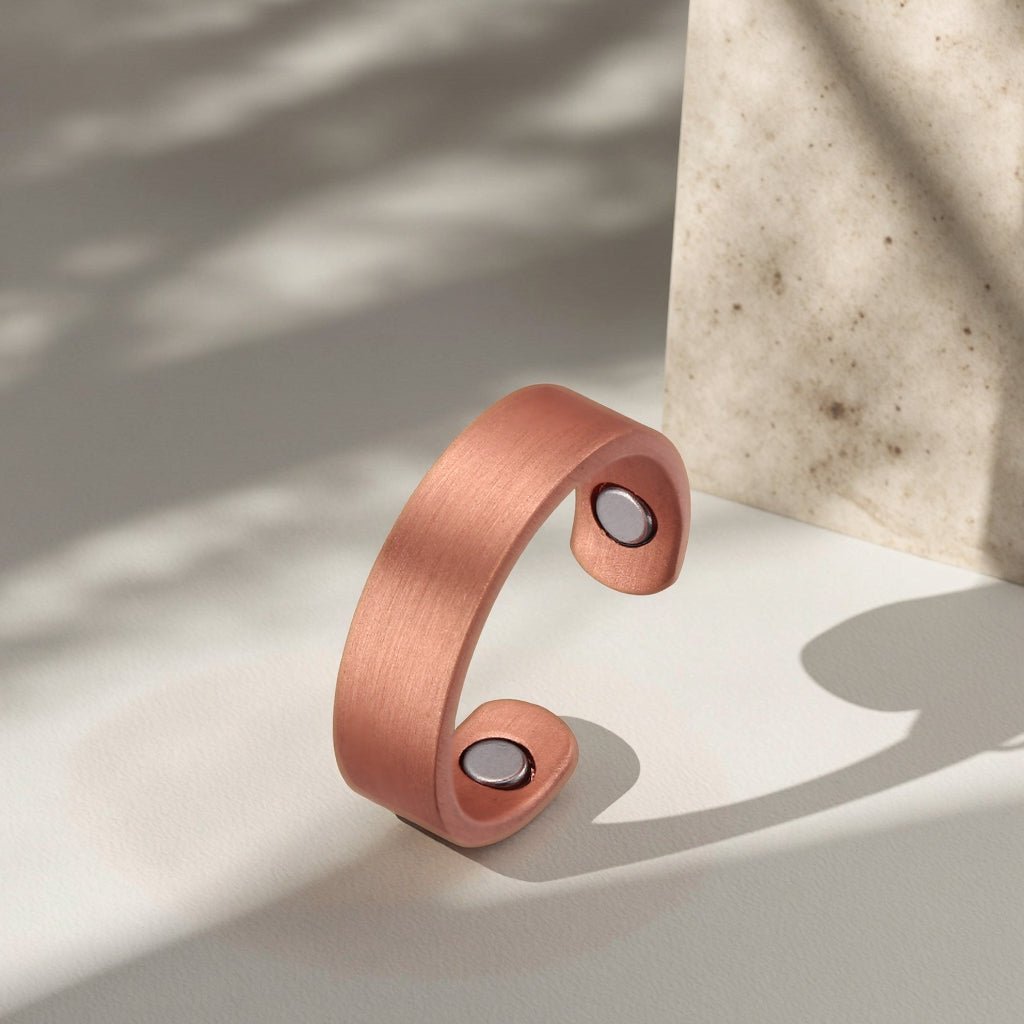 Brushed Copper Magnetic Ring 2 Magnets - Karoo Earth