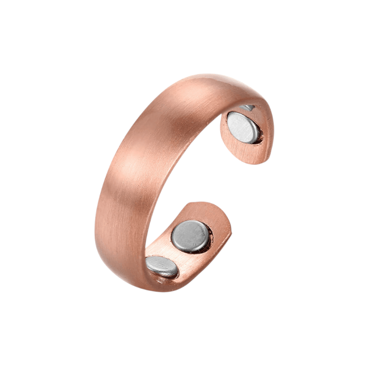 Brushed Copper Magnetic Ring with 4 Neodymium Magnets - Karoo Earth