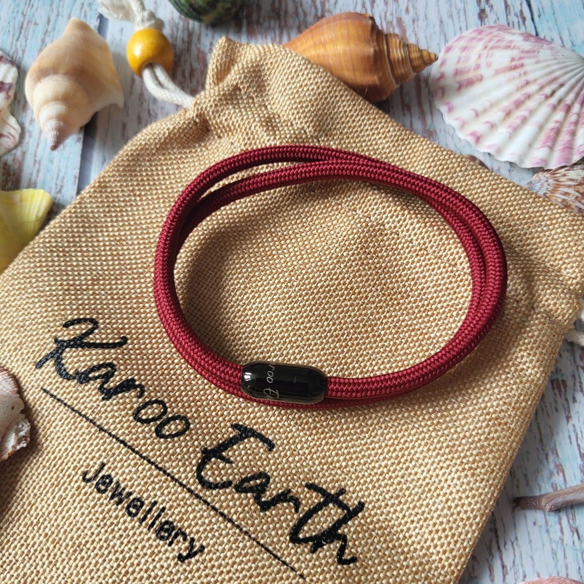 Burgundy Paracord Rope Bracelet - Karoo Earth