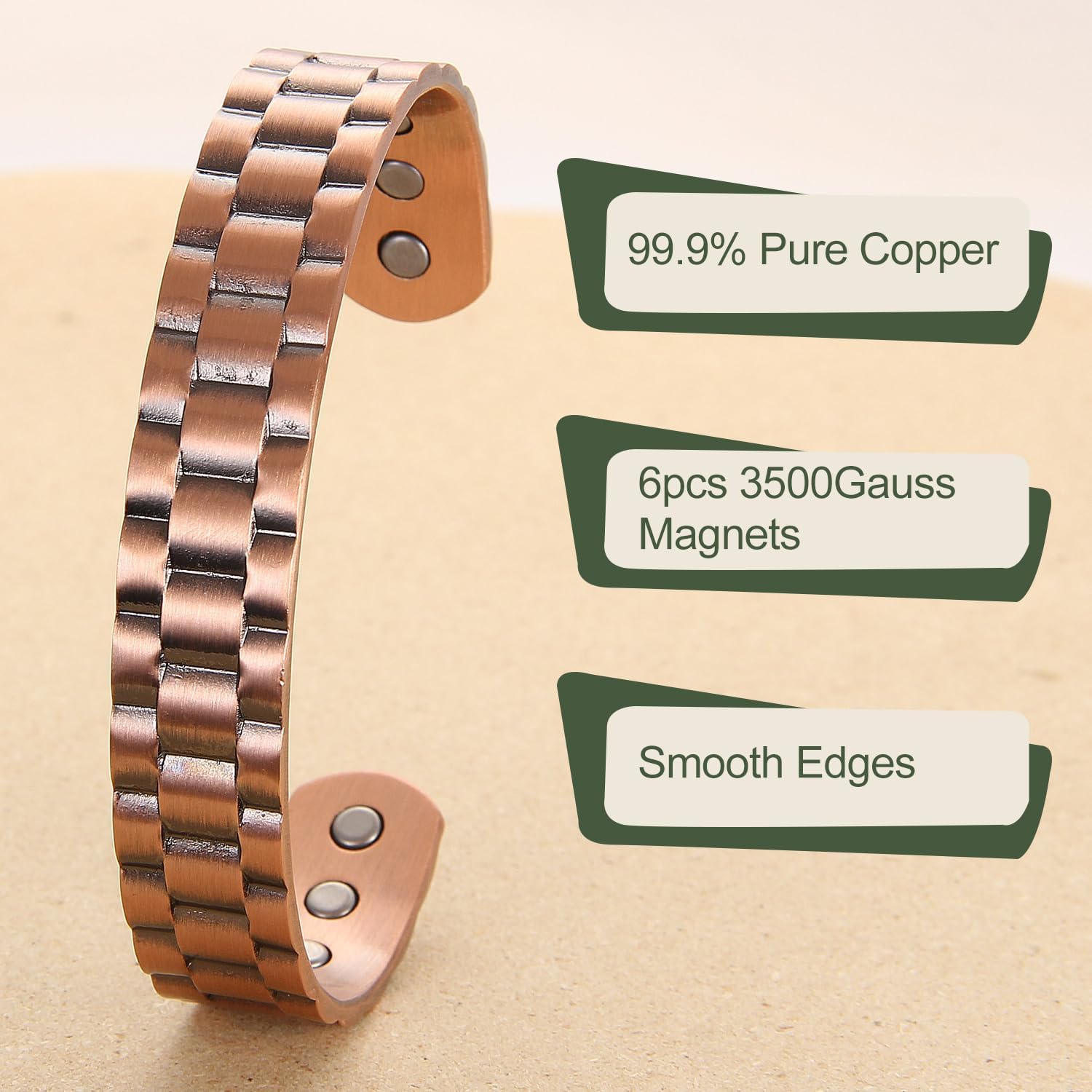 Checkered Copper Bracelet - Karoo Earth