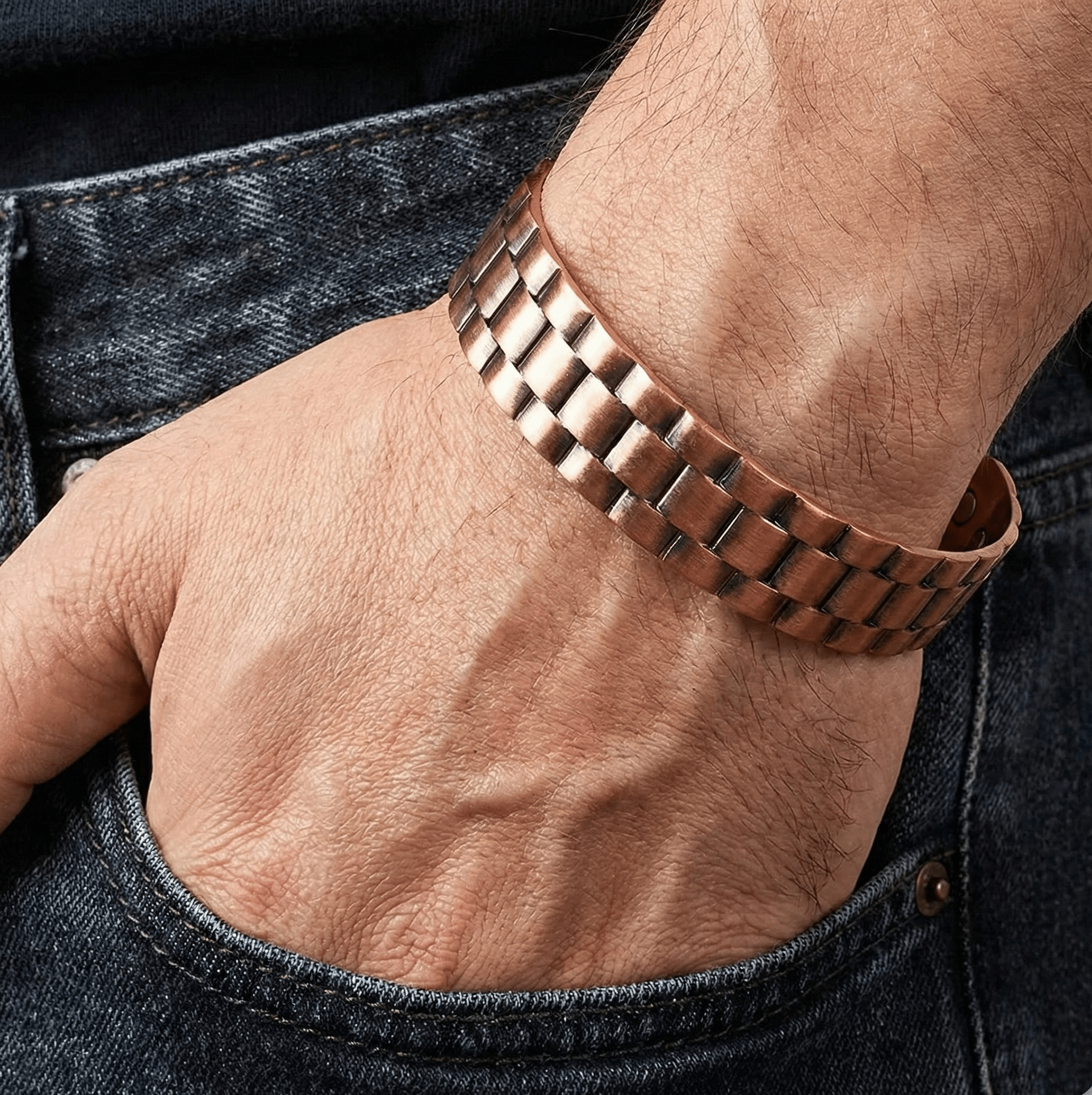 Checkered Copper Bracelet - Karoo Earth