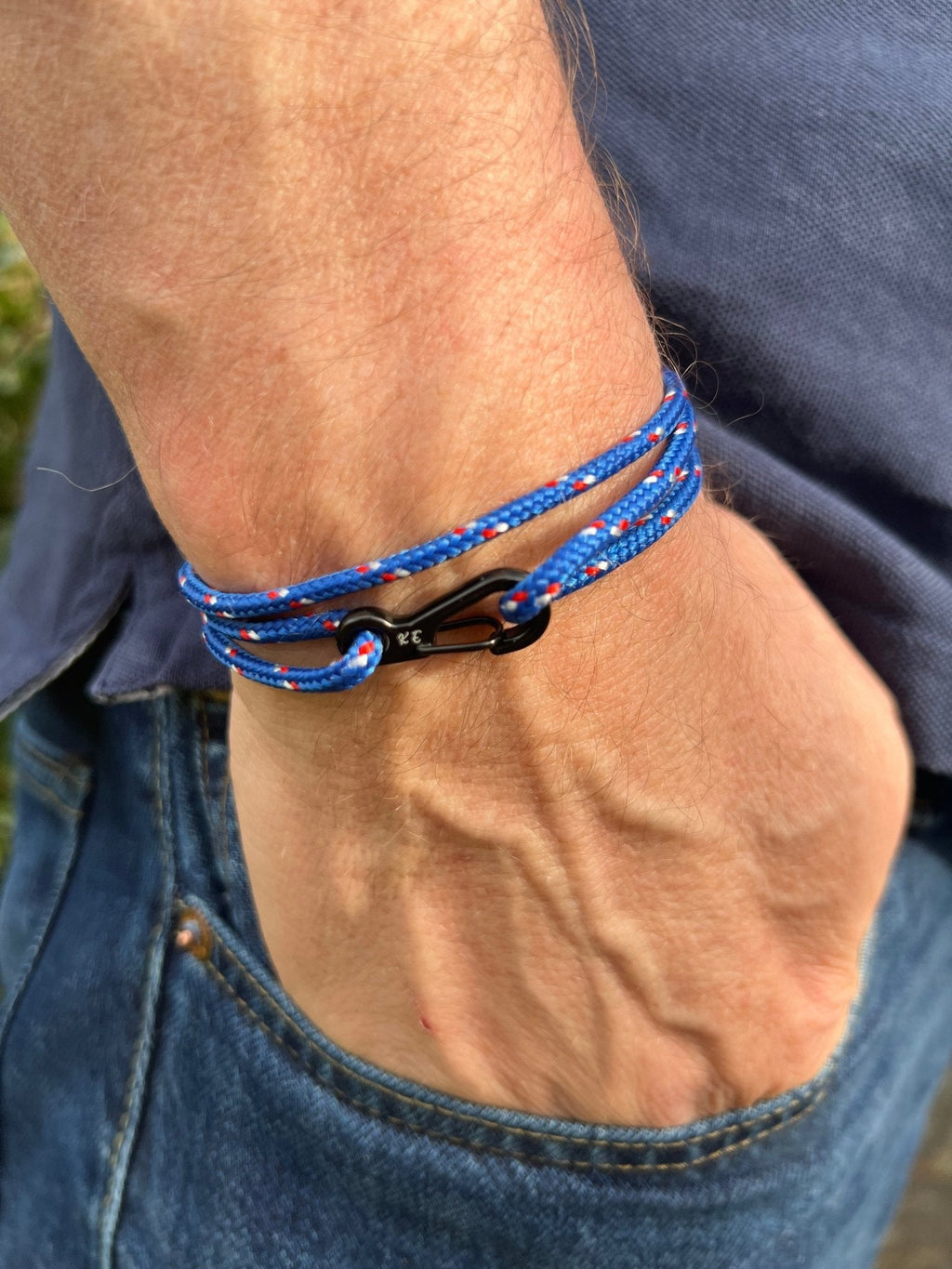 Cobalt Camo Carabiner Bracelet - Karoo Earth