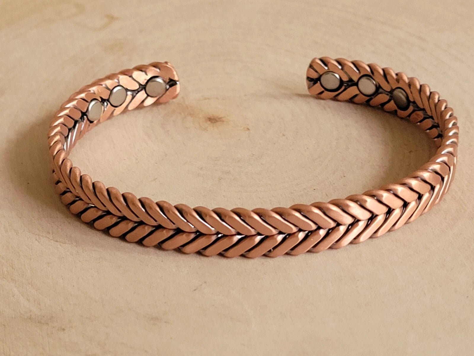 Copper Herringbone Bracelet Plain - Karoo Earth