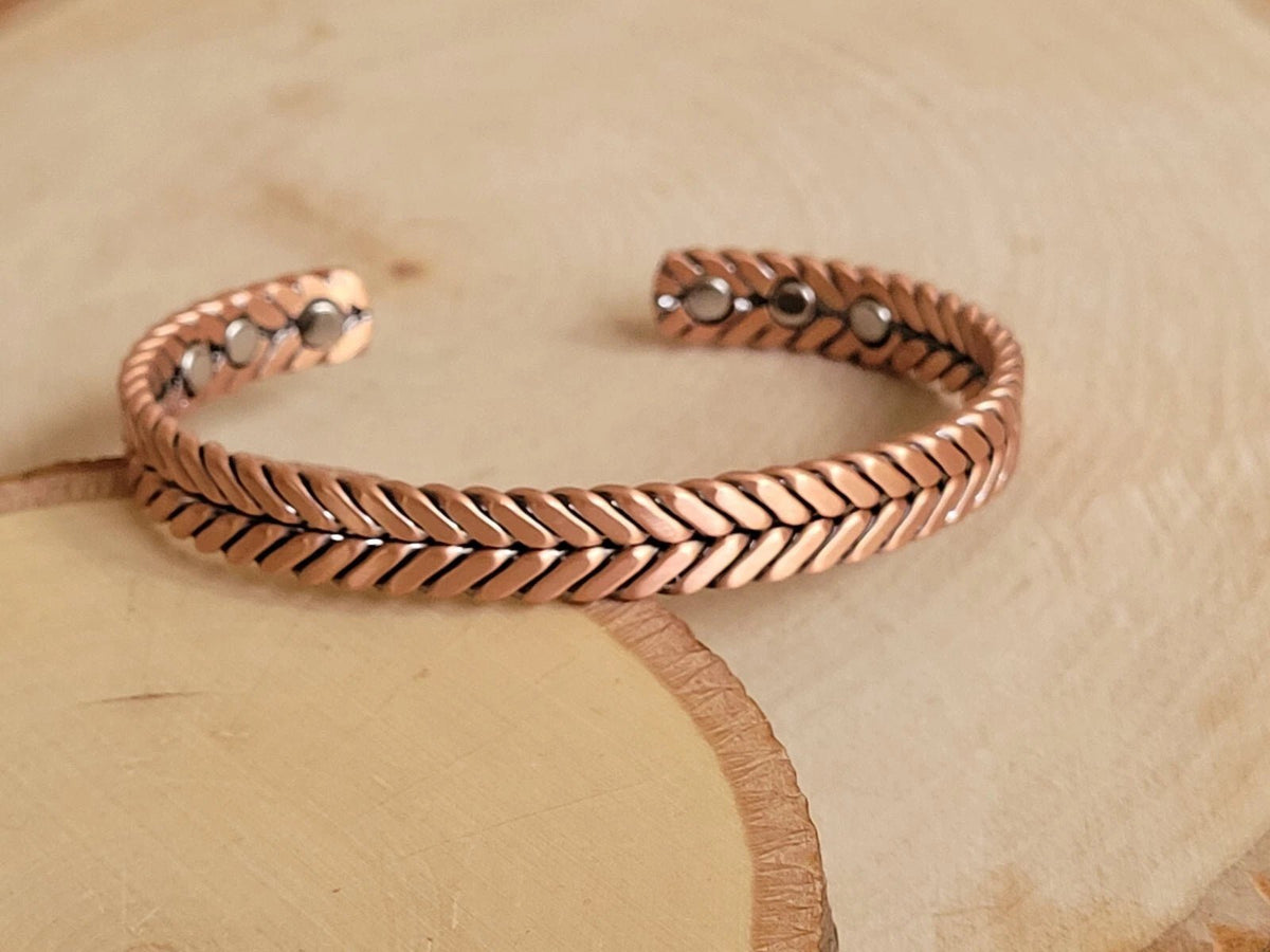 Copper Herringbone Bracelet Plain - Karoo Earth