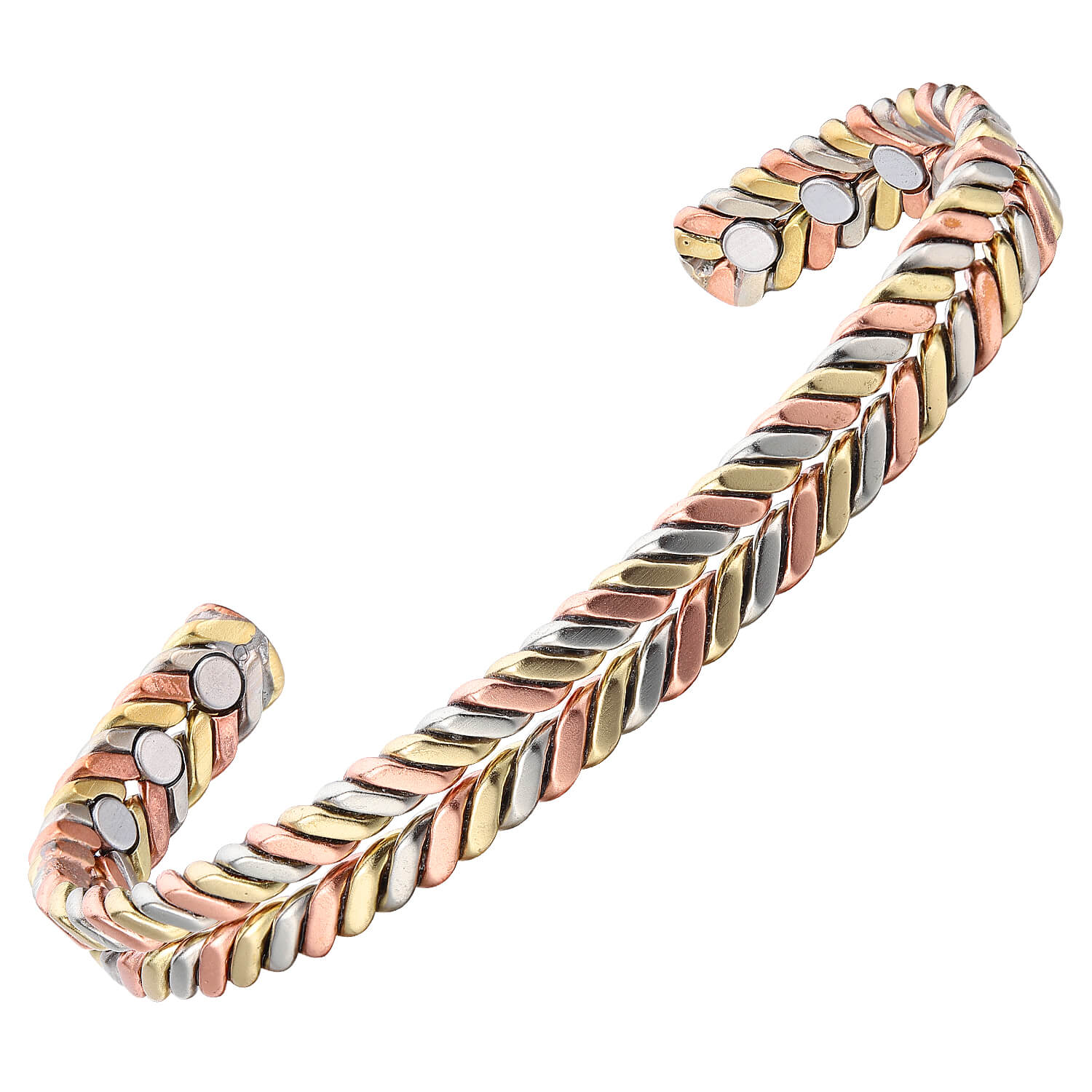Copper Herringbone Bracelet with 6 Ultra Strength Magnets - Karoo Earth