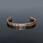 Copper Herringbone Bracelet with 6 Ultra Strength Magnets - Karoo Earth