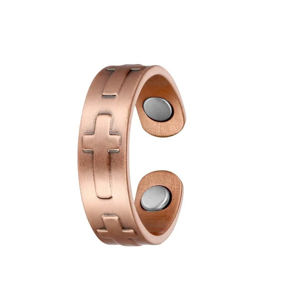 Cross Copper Magnetic Ring - Karoo Earth