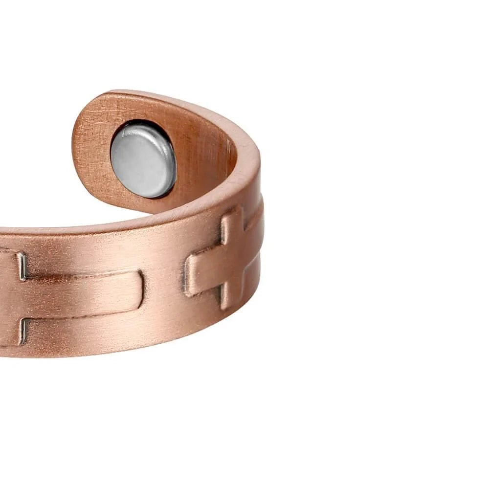 Cross Copper Magnetic Ring - Karoo Earth