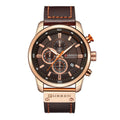 CURREN 8291 Men’s Luxury Chronograph Watch - Coffee - With Premium Leather Box - Karoo Earth