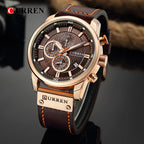 CURREN 8291 Men’s Luxury Chronograph Watch - Coffee - With Premium Leather Box - Karoo Earth