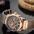 CURREN 8291 Men’s Luxury Chronograph Watch - Gold - With Premium Leather Box - Karoo Earth