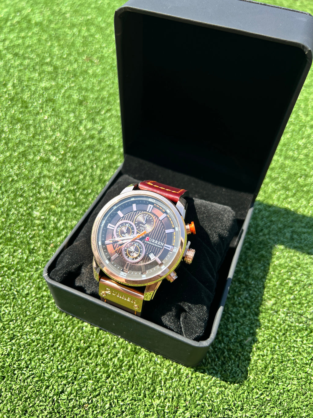 CURREN 8291 Men’s Luxury Chronograph Watch - Gold - With Premium Leather Box - Karoo Earth