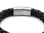 Dark Beige Braided Italian Leather Bracelet with Stainless Steel Magnetic Clasp + Extender Link - Karoo Earth
