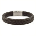 Dark Brown Braided Leather Bracelet - Karoo Earth