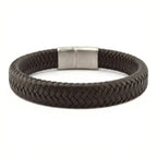 Dark Brown Braided Leather Bracelet - Karoo Earth