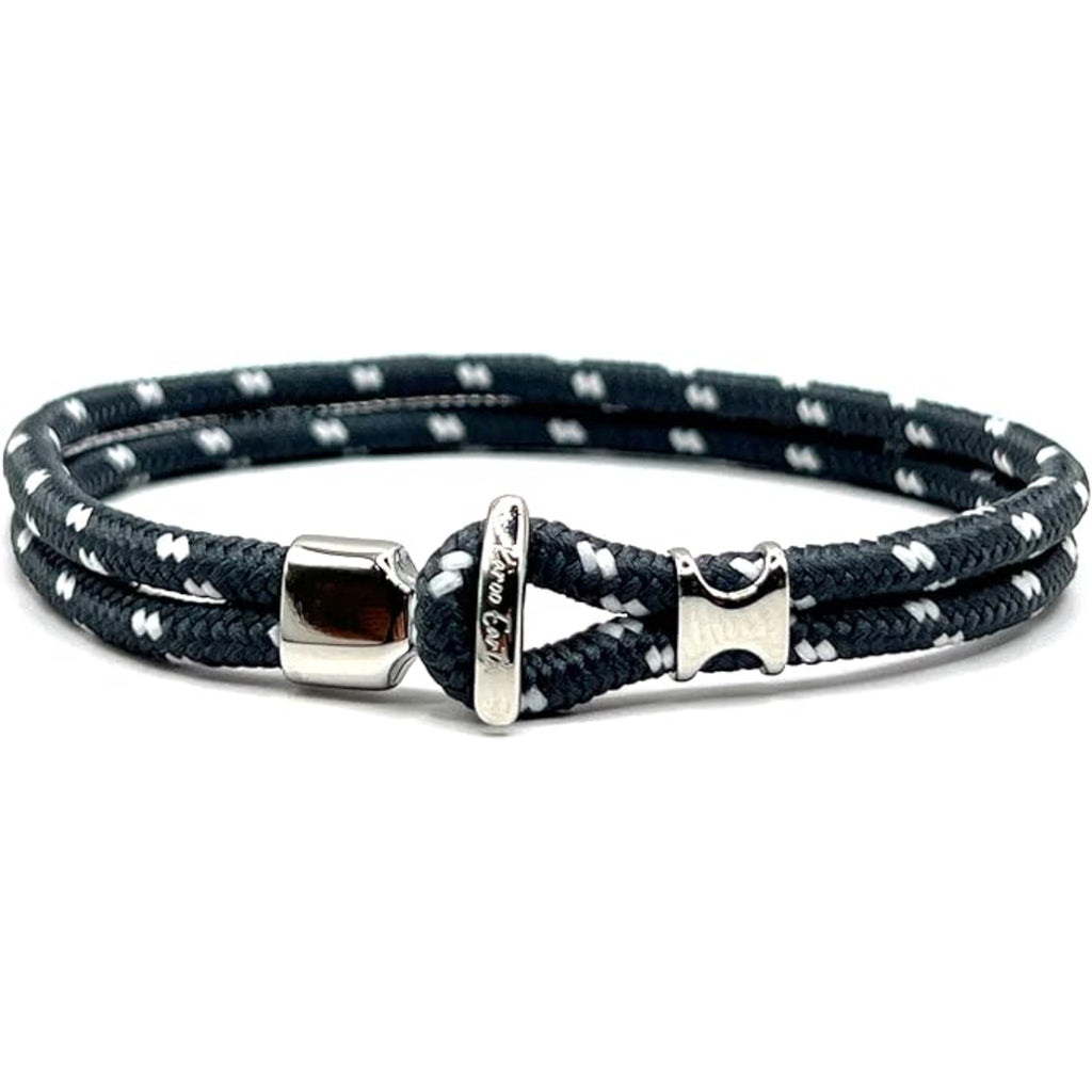 Dark Grey Minimalist Rope Bracelet with Stainless Steel Hook Clasp - Karoo Earth