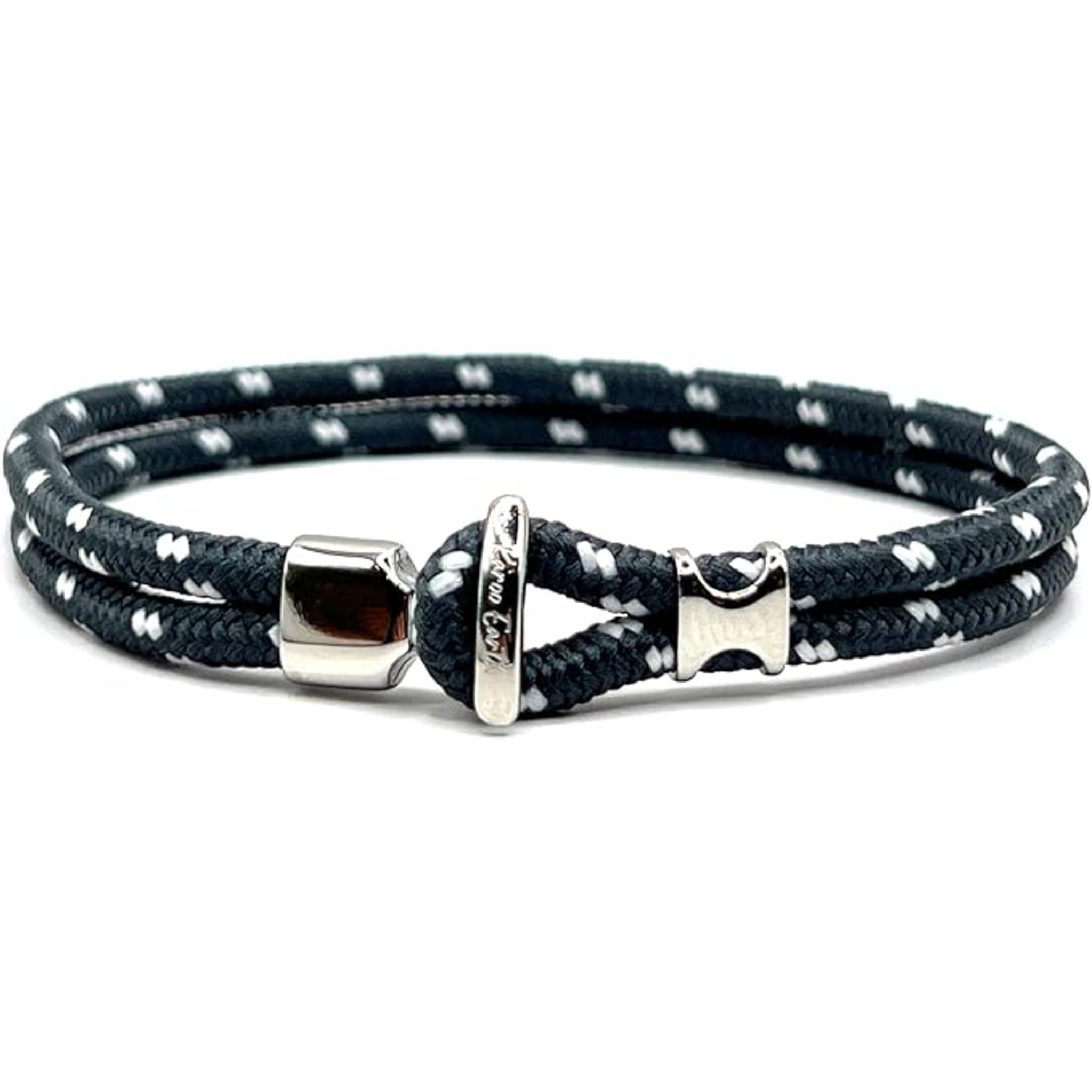 Dark Grey Minimalist Rope Bracelet with Stainless Steel Hook Clasp - Karoo Earth