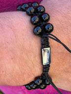 Double Layer Adjustable Beaded Bracelet - Black Obsidian - Karoo Earth