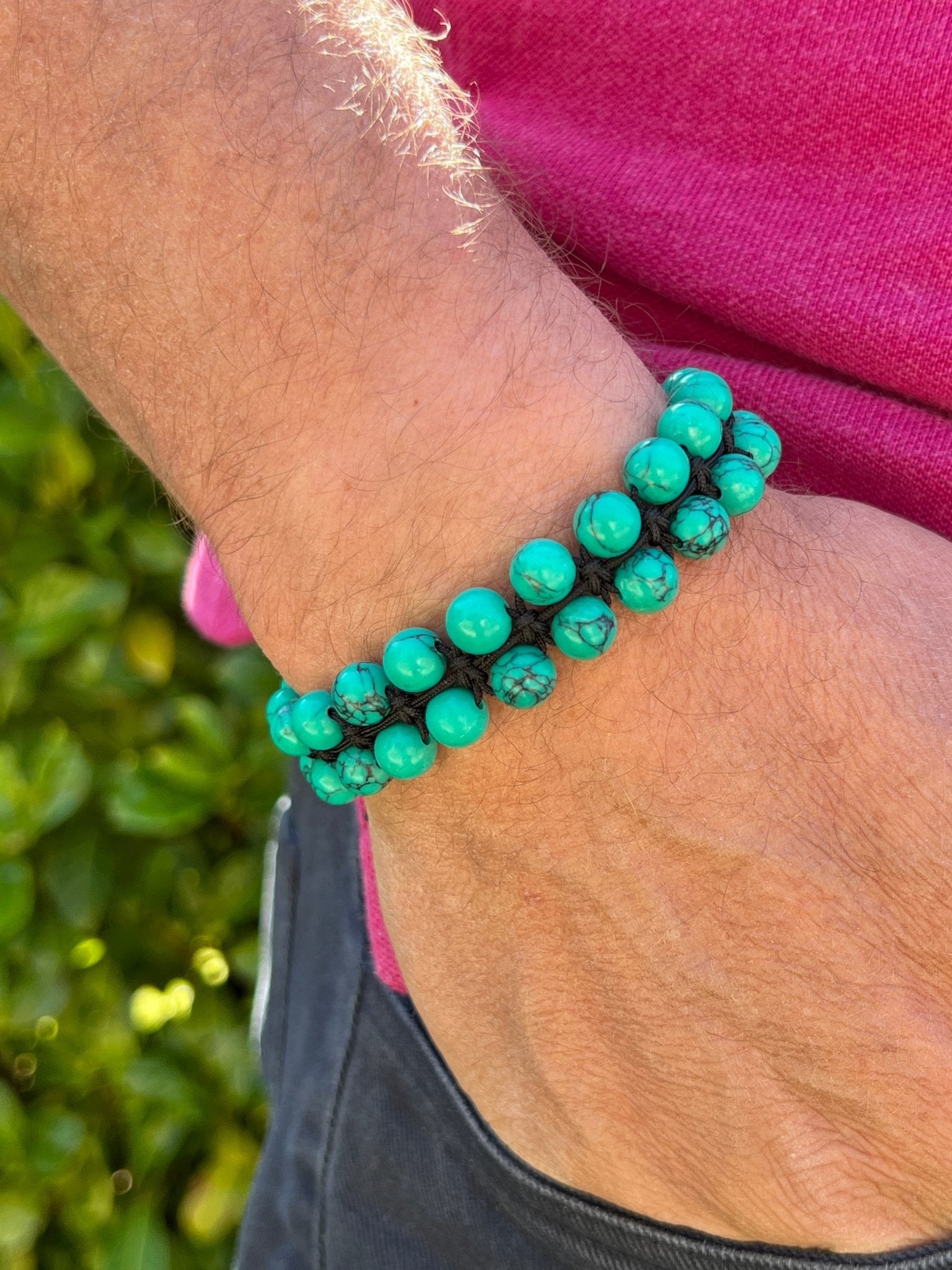 Double Layer Adjustable Beaded Bracelet - Green Turquoise - Karoo Earth