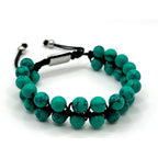 Double Layer Adjustable Beaded Bracelet - Green Turquoise - Karoo Earth