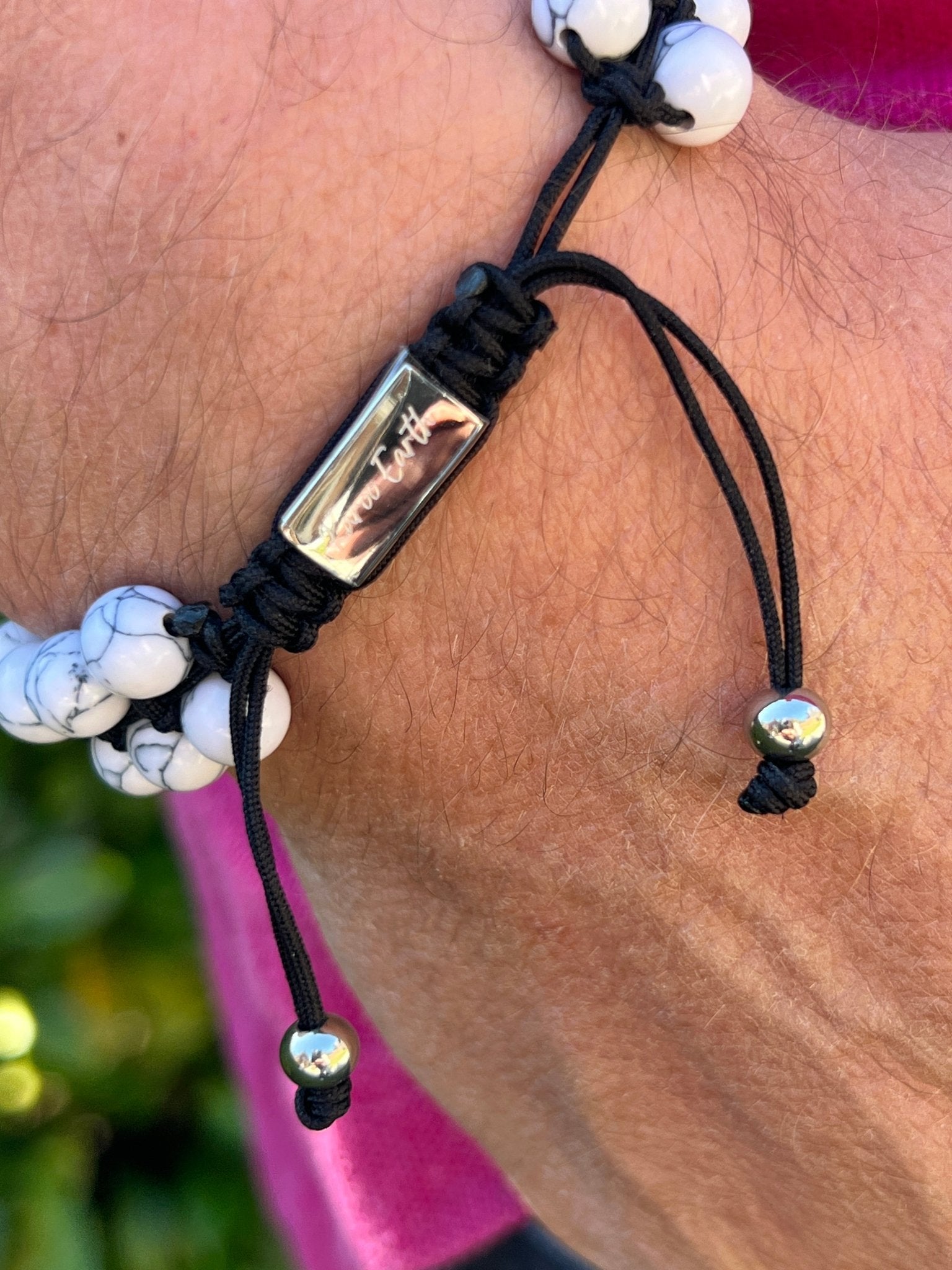 Double Layer Adjustable Beaded Bracelet - White Howlite - Karoo Earth