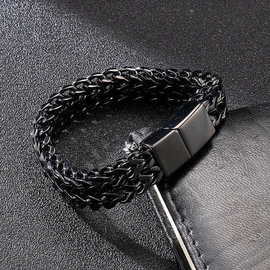 Double row Cuban Black Bracelet - Karoo Earth