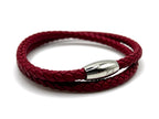 Double Wrap Red Leather Bracelet with Magnetic Clasp - Karoo Earth