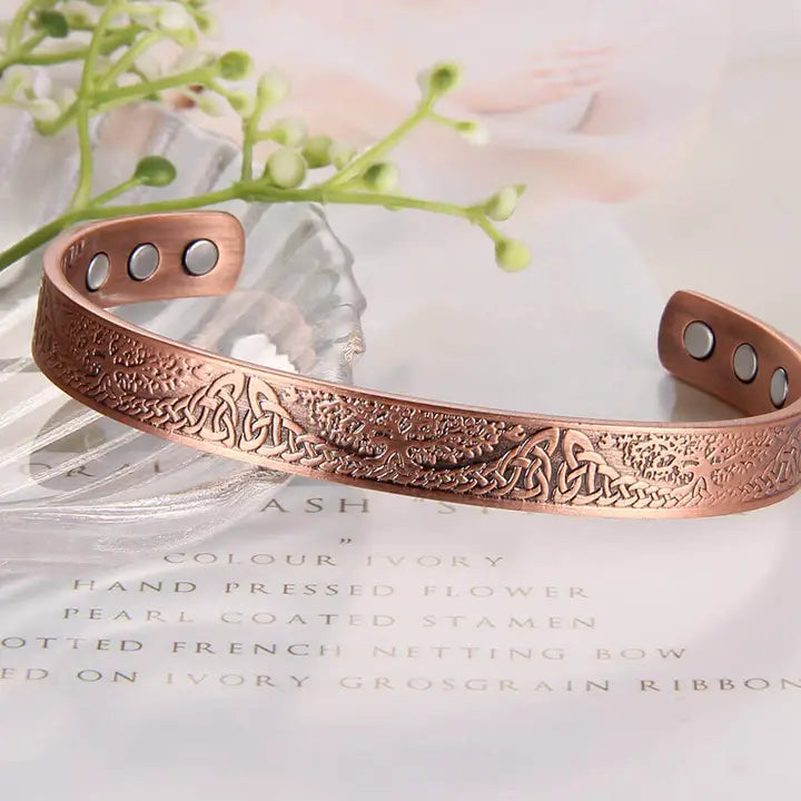 Tree of Life Slimline Pure Copper Bracelet