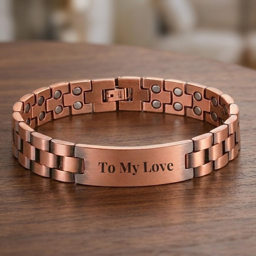 Customisable Inter-Linked Pure Copper Magnetic Bracelet