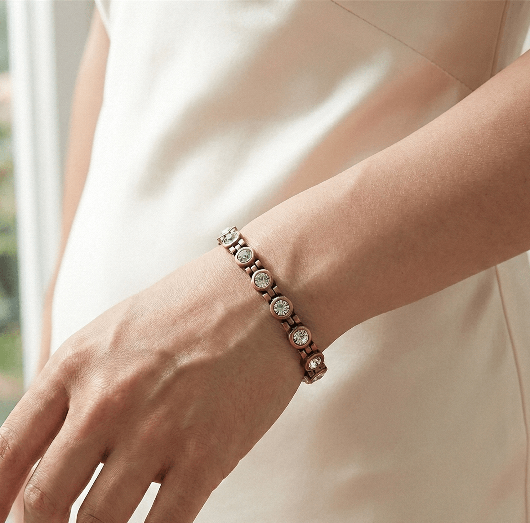 Elegant Crystal Copper Magnetic Bracelet - Karoo Earth