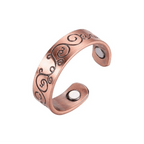 Engraved Floral Copper Magnetic Ring - Karoo Earth