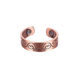 Engraved Floral Copper Magnetic Ring - Karoo Earth