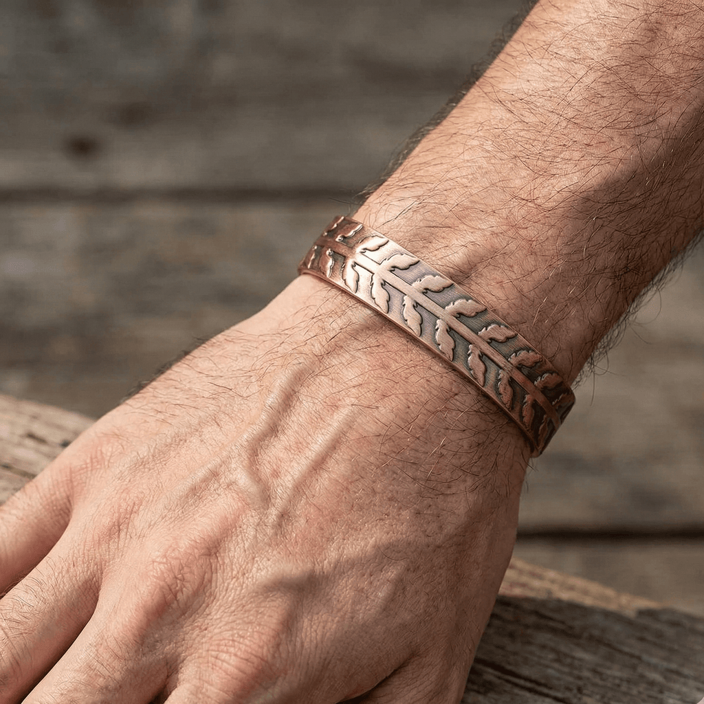 Fern Leaf Pure Copper Bracelet - Karoo Earth