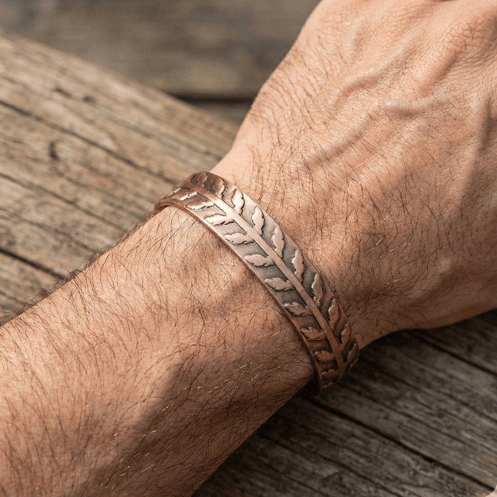 Fern Leaf Pure Copper Bracelet - Karoo Earth