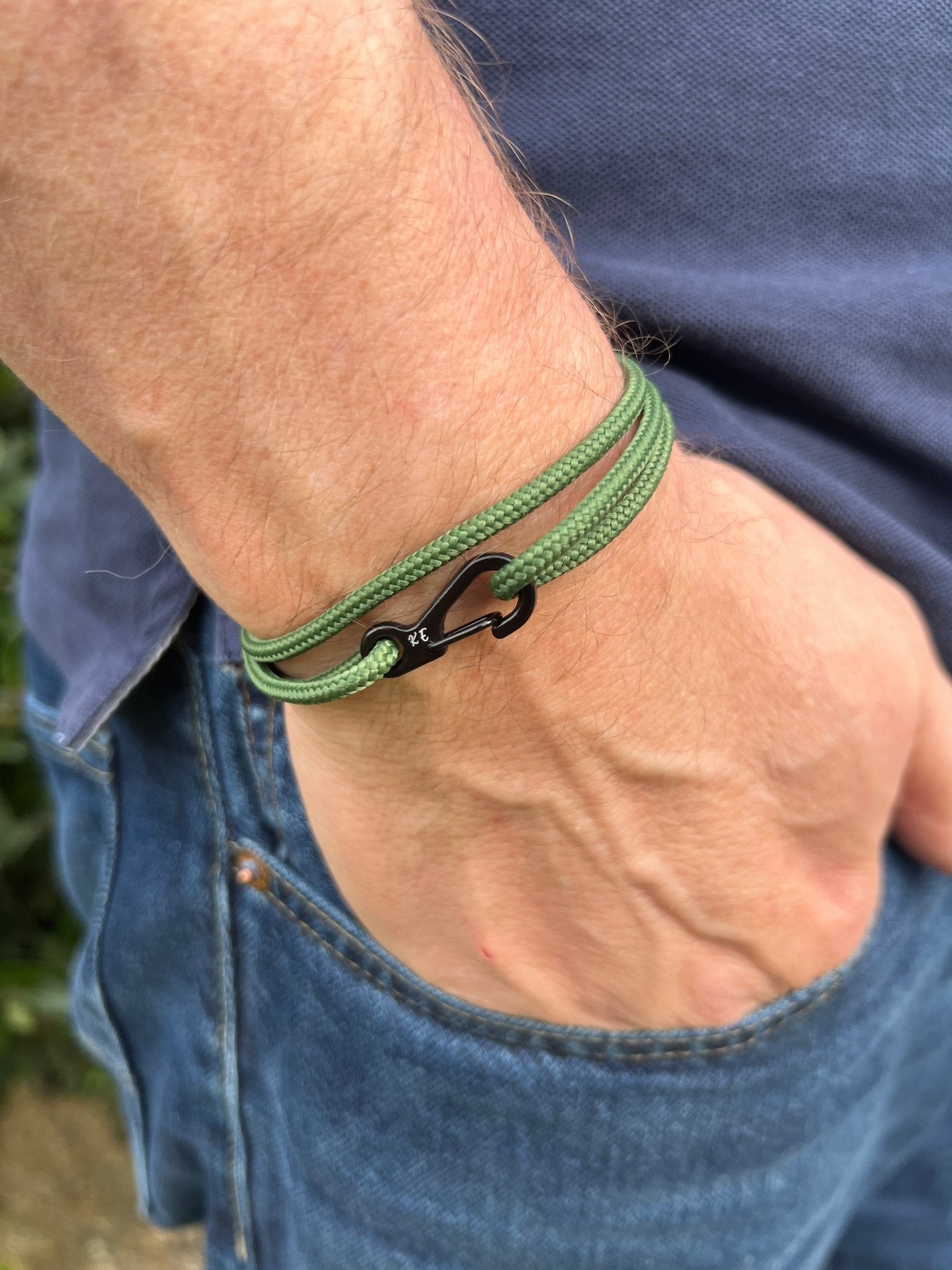 Green Carabiner Rope Bracelet - Karoo Earth